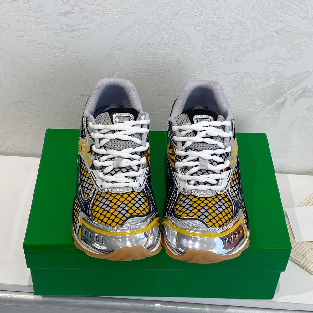 Bottega Veneta Yellow Black Silver Mesh Sneakers